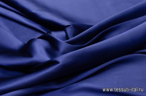 Шелк атлас дабл (о) темно-синий - итальянские ткани Тессутидея арт. 02-8529
