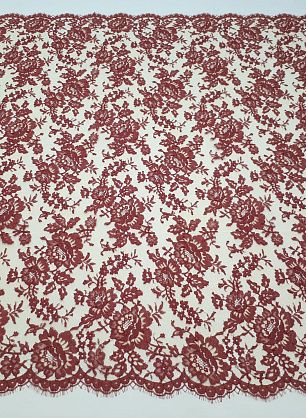 Кружевное полотно (н) красно-бежевое ш-90см Jean Bracq - в интернет-магазине тканей Тессутидея арт. 03-5329
