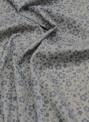 Батист (н) синий цветочный рисунок на сером - в интернет-магазине тканей Тессутидея арт. 01-7256