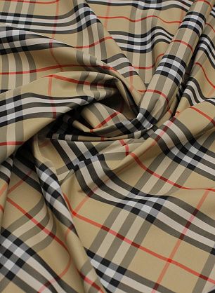 Плащевая (н) черно-бежево-красная клетка - в интернет-магазине тканей Тессутидея арт. 11-0472