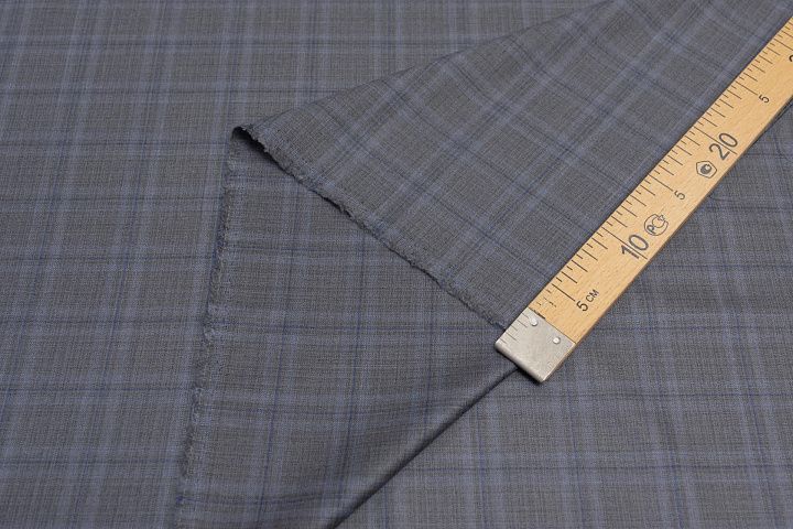 Костюмная (н) серо-синяя клетка в стиле Loro Piana - итальянские ткани Тессутидея арт. 05-4151