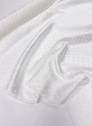 Плательная вискоза дама 150 г/м (н) белый горох на белом - в интернет-магазине тканей Тессутидея арт. 04-1833