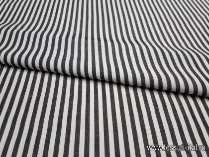 Сорочечная полоска (н) черно-белая - итальянские ткани Тессутидея арт. 01-4716
