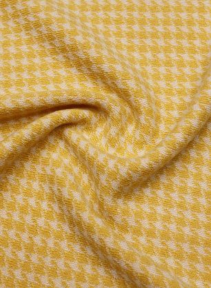 Трикотаж кашемир дабл (н) желто-молочная гусиная лапка - в интернет-магазине тканей Тессутидея арт. 15-1128