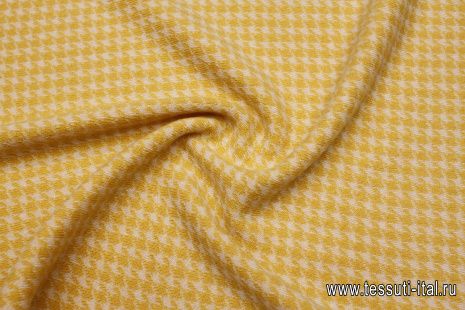 Трикотаж кашемир дабл (н) желто-молочная гусиная лапка - итальянские ткани Тессутидея арт. 15-1128