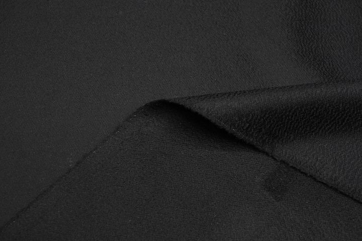 Пальтовый кашемир двухслойный (о) черный - итальянские ткани Тессутидея арт. 09-2119