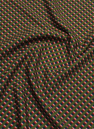 Шелк кади (н) сине-красно-розово-зеленый геометрический рисунок - в интернет-магазине тканей Тессутидея арт. 10-4624