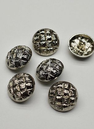 Пуговица металл серебро на ножке d-18мм  - итальянские ткани Тессутидея.