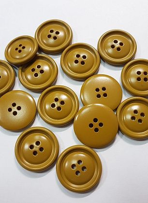 Пуговица пластик 4 прокола d-25мм горчичная - итальянские ткани Тессутидея F-5512