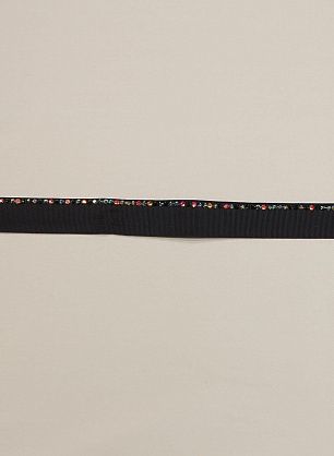 Тесьма репсовая со стразами ш-1,5см темно-синяя - в интернет-магазине тканей Тессутидея арт. F-6246