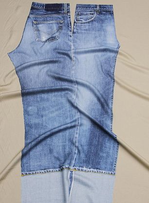 Плательная вискоза купон (2,5м) (н) детали джинс на бежевом - в интернет-магазине тканей Тессутидея арт. 04-1632