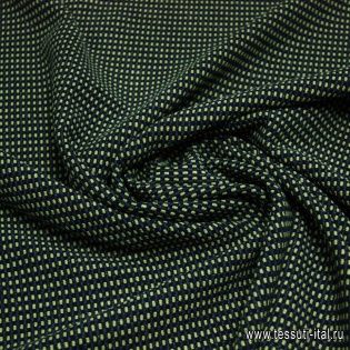 Костюмная фактурная стрейч (н) сине зеленые крапины в стиле Issey Miyake - итальянские ткани Тессутидея арт. 05-2153