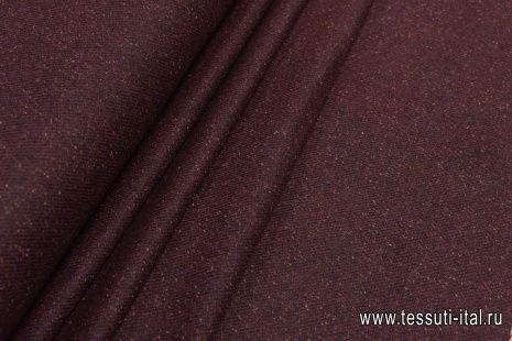Костюмная твид (н) бордово-черная с вкраплениями - итальянские ткани Тессутидея арт. 05-4200
