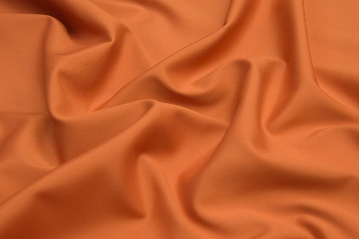 Плательная кади стрейч (о) терракотовая - итальянские ткани Тессутидея арт. 10-1515