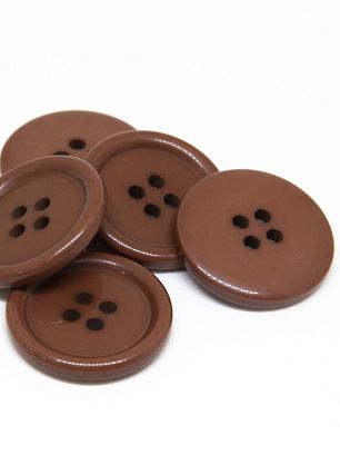 Пуговица пластик 4 прокола d-26мм коричневая - в интернет-магазине тканей Тессутидея арт. F-4763