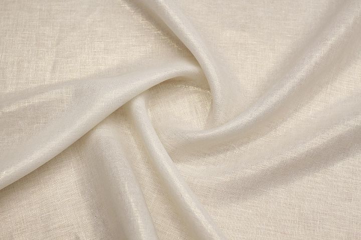 Лен с напылением (о) бело-золотой - итальянские ткани Тессутидея арт. 16-1033