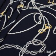 Плательная (н) бело-золотой принт на черном в стиле VERSACE - итальянские ткани Тессутидея арт. 03-6100