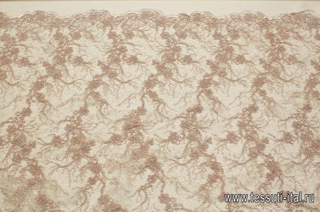 Кружевное полотно с люрексом и пайетками (о) розовое - итальянские ткани Тессутидея арт. 03-7035
