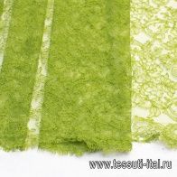 Кружевное полотно (о) салатовое - итальянские ткани Тессутидея арт. 03-6080