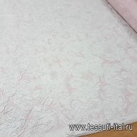 Органза фактурная с люрексом (н) бело-розовая - итальянские ткани Тессутидея арт. 03-4140