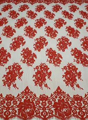 Кружевное полотно (о) красное - в интернет-магазине тканей Тессутидея арт. 03-5424