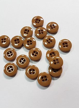 Пуговица пластик 4 прокола d-9мм светло-коричневая - в интернет-магазине тканей Тессутидея арт. F-5546