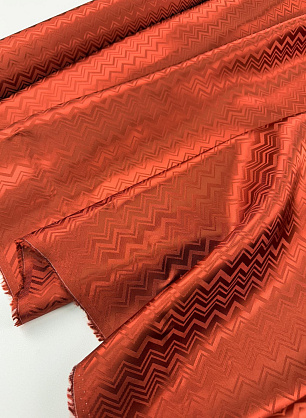 Подкладочная вискоза жаккардовая (о) терракотовая - в интернет-магазине тканей Тессутидея арт. 08-1688