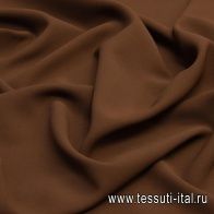 Плательная кади креп (о) коричневая - итальянские ткани Тессутидея арт. 04-1305