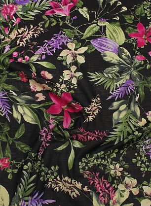 Батист (н) цветочный рисунок на черном - в интернет-магазине тканей Тессутидея арт. 04-1758