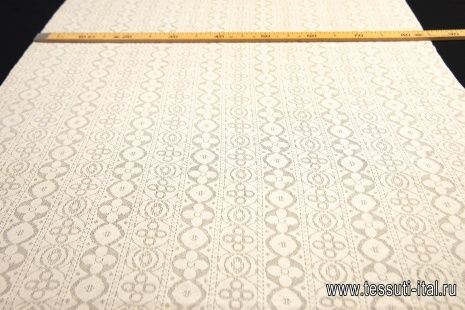 Кружевное полотно (о) топленое молоко  - итальянские ткани Тессутидея арт. 03-6407