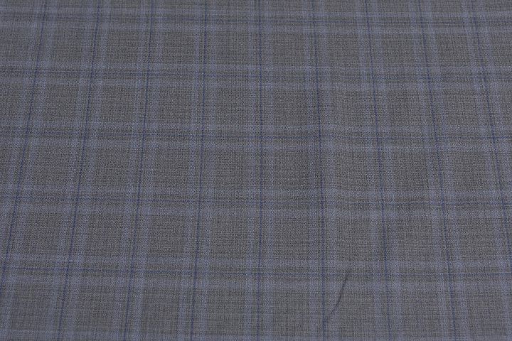 Костюмная (н) серо-синяя клетка в стиле Loro Piana - итальянские ткани Тессутидея арт. 05-4151