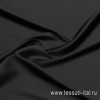 Шелк атлас стрейч (о) черный - итальянские ткани Тессутидея арт. 10-3630