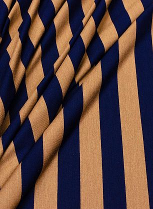 Трикотаж вискоза (н) сине-коричневая полоска - в интернет-магазине тканей Тессутидея арт. 14-1548