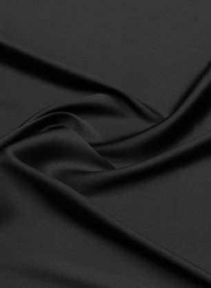 Шелк атлас стрейч (о) черный - в интернет-магазине тканей Тессутидея арт. 10-3630