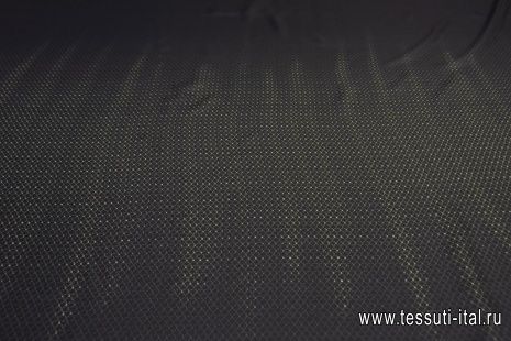 Шелк твил купон (1,6м) (н) бело-зеленый принт деграде на черном в стиле Fendi - итальянские ткани Тессутидея арт. 10-2205