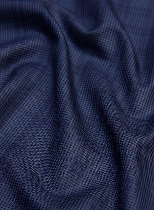 Костюмная (н) сине-черная клетка/гусиная лапка - в интернет-магазине тканей Тессутидея арт. 05-3844