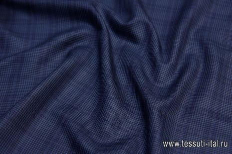 Костюмная (н) сине-черная клетка/гусиная лапка - итальянские ткани Тессутидея арт. 05-3844