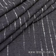 Шанель (н) серая полоска на черном - итальянские ткани Тессутидея арт. 03-5851