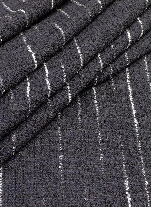 Шанель (н) серая полоска на черном - в интернет-магазине тканей Тессутидея арт. 03-5851