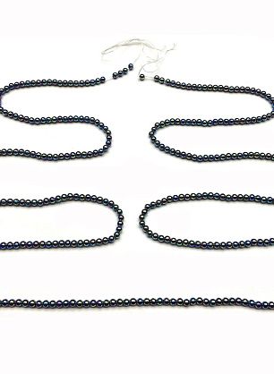 Нить жемчуга d-3мм (150 см) сине-сиренево-желтая - итальянские ткани Тессутидея F-3322