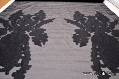 Органза филькупе купон (2м) (о) черная - итальянские ткани Тессутидея арт. 03-5541