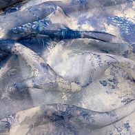 Органза фактурная (н) сине-голубой рисунок - итальянские ткани Тессутидея арт. 10-4821