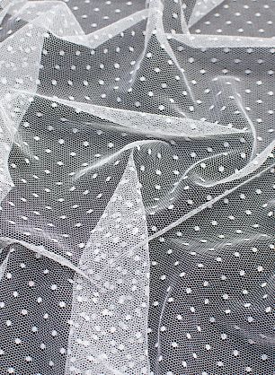 Сетка (о) белый горох на белом  - в интернет-магазине тканей Тессутидея арт. 03-6111