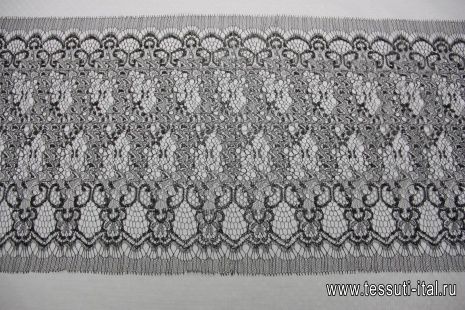 Кружево с люрексом (о) черное ш-30см Solstiss - итальянские ткани Тессутидея арт. 03-3728