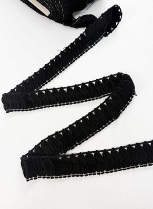 Тесьма с бахромой ш-5см черная - в интернет-магазине тканей Тессутидея арт. 03-7466