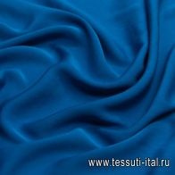 Крепдешин стрейч (о) темно-голубой - итальянские ткани Тессутидея арт. 10-1435