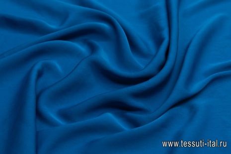 Крепдешин стрейч (о) темно-голубой - итальянские ткани Тессутидея арт. 10-1435