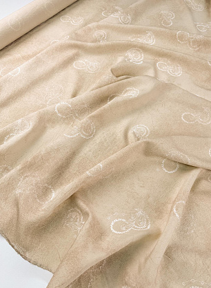 Плательная (н) рисунок термофлок на бежевом меланже - в интернет-магазине тканей Тессутидея арт. 03-7622