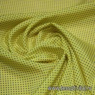 Крепдешин стрейч (н) горох на желтом Dior - итальянские ткани Тессутидея арт. 02-6186