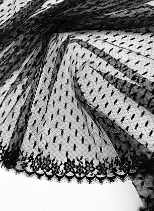 Кружевное полотно(о) черное ш-90см - в интернет-магазине тканей Тессутидея арт. 03-7596